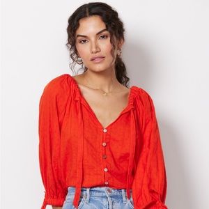 Cleobella Rylan Blouse (Cherry)
